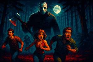 Capa pixel art: Jason Finalmente Chegou: O Machado do Capeta Invadiu Dead by Daylight