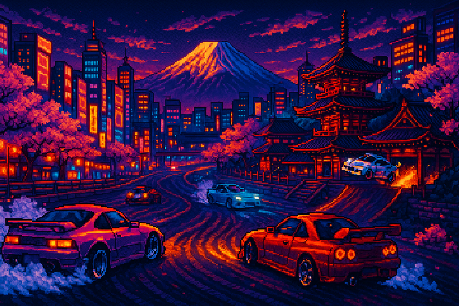Capa pixel art: Review: Forza Horizon 6 — O Japao virou parque de diversoes automotivo