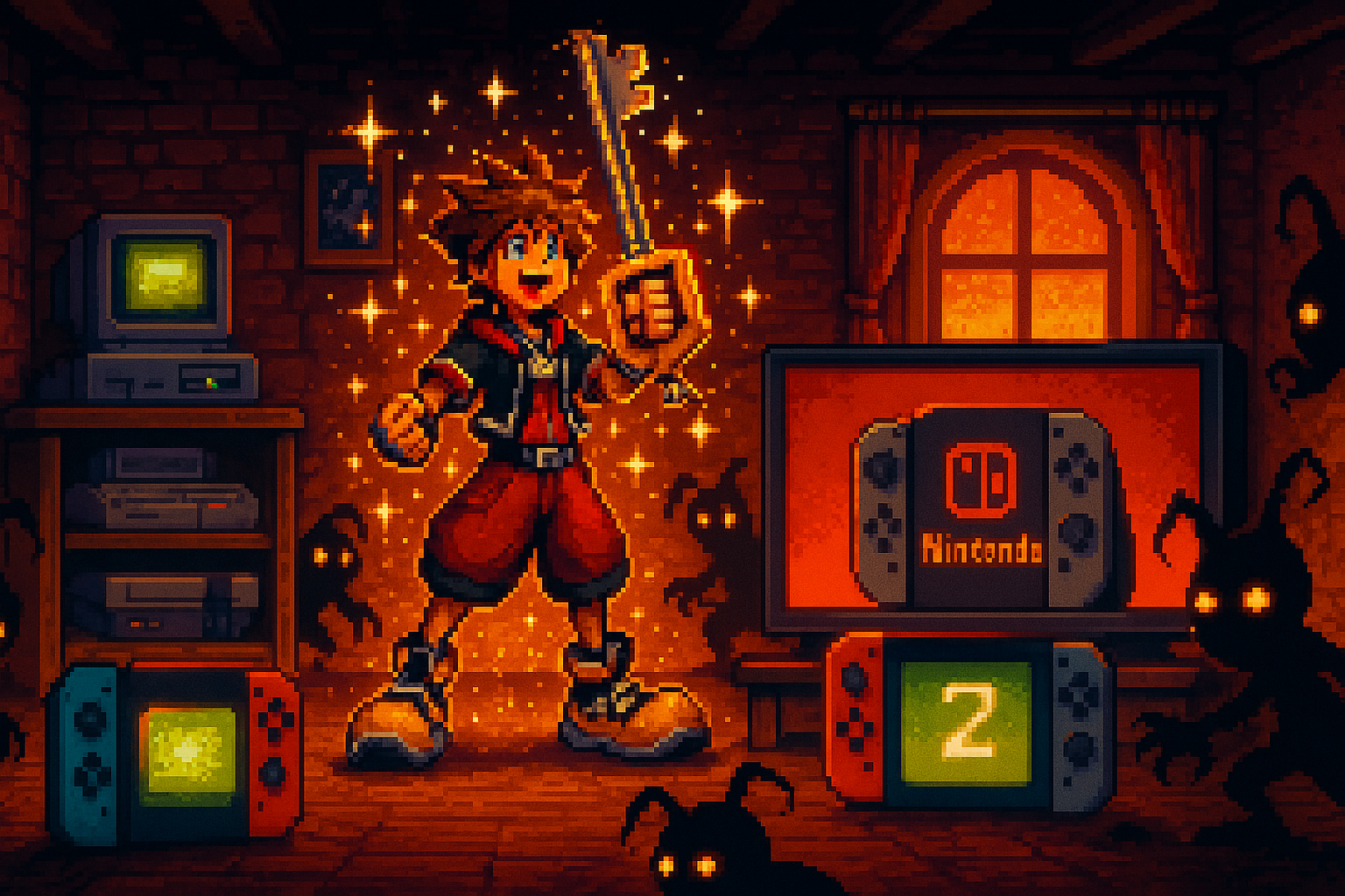 Capa pixel art: Sora Chegou na Casa da Nintendo: Kingdom Hearts 4 Confirma Switch 2 no Dia do Lançamento