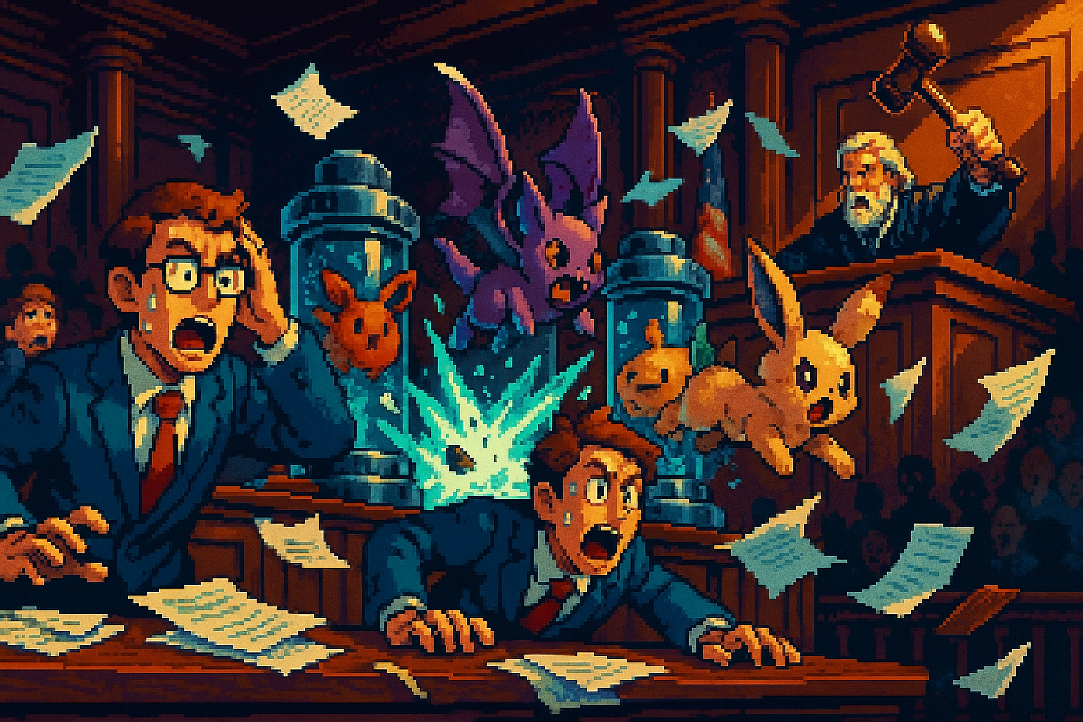 Capa pixel art: Nintendo Toma um Pau da Realidade: Processo do Palworld Vira Caos Completo