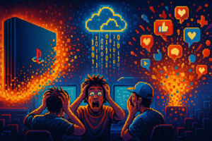 Capa pixel art: Adeus, Disco: Sony Oficializa o Fim da Mídia Física no PlayStation e a Internet Pegou Fogo