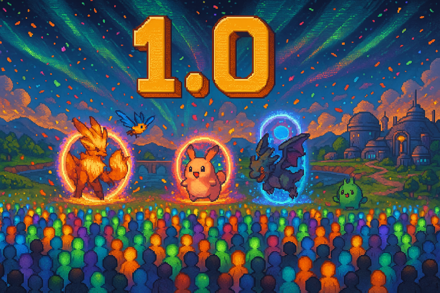 Capa pixel art: Palworld 1.0 Chegou: 40 Milhões de Jogadores, 27 Páginas de Patch Notes e a Nintendo Levou Quase Zero