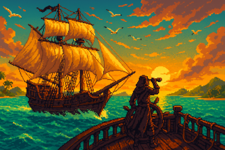 Capa pixel art: Review: Assassin’s Creed Black Flag Resynced — O Caribe voltou, e dessa vez não tem desculpa pra não navegar