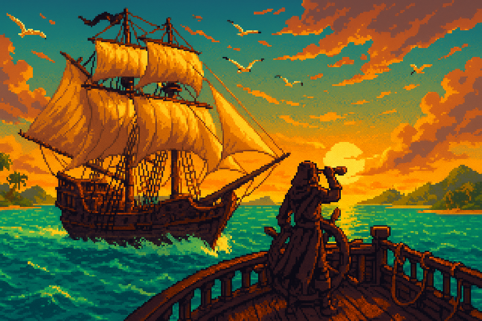Capa pixel art: Review: Assassin’s Creed Black Flag Resynced — O Caribe voltou, e dessa vez não tem desculpa pra não navegar