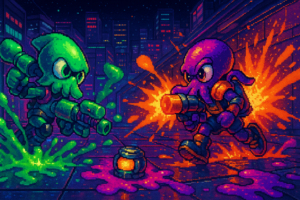 Capa pixel art: Splatoon Largou o Multiplayer e Entrou na Era do Looter-Shooter. E Funcionou?