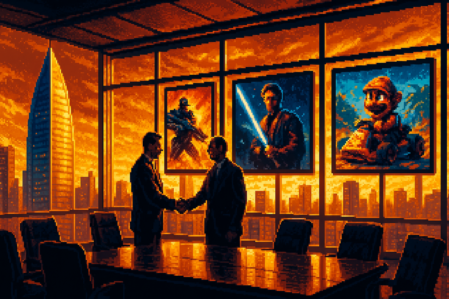 Capa pixel art: A EA Acabou de Mudar de Dono: A Arábia Saudita Vai Fechar o Negócio em Dias