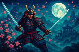 Capa pixel art: Atsu Tá de Volta e Dessa Vez Com Katana Dupla e Modo Roguelike: Ghost of Yōtei Ganhou Expansão