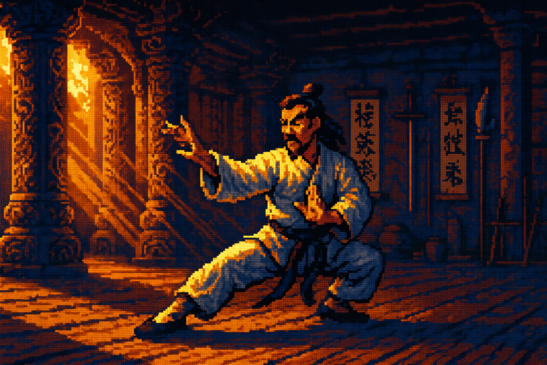 Capa pixel art: Donnie Yen Caiu no PlayStation e Vai Te Ensinar Kung Fu: O State of Play de Phantom Blade Zero é Hoje