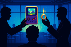 Capa pixel art: Sony Dá um Fora no Kojima e a Xbox Aparece de Anel na Mão: Physint Muda de Dono