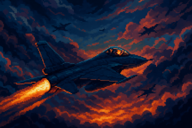 Capa pixel art: Depois de 7 Anos no Hangar, Ace Combat 8 Decolou e Já Tá Sendo Chamado de Melhor da Franquia