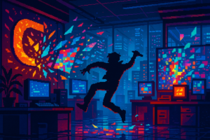 Capa pixel art: O Ganso Voltou e Dessa Vez Ele Tá Boicotando o Xbox: Big Walk Dá um Baile de Consciência na Microsoft