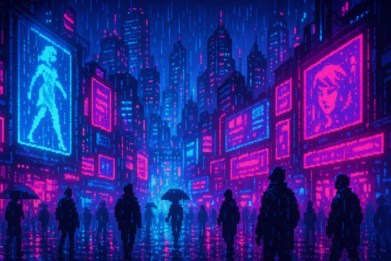 Capa pixel art: Night City Ganhou Presente de Aniversário: Update 2.5 Trouxe o Clima de Edgerunners 2 de Volta pra Vida Real