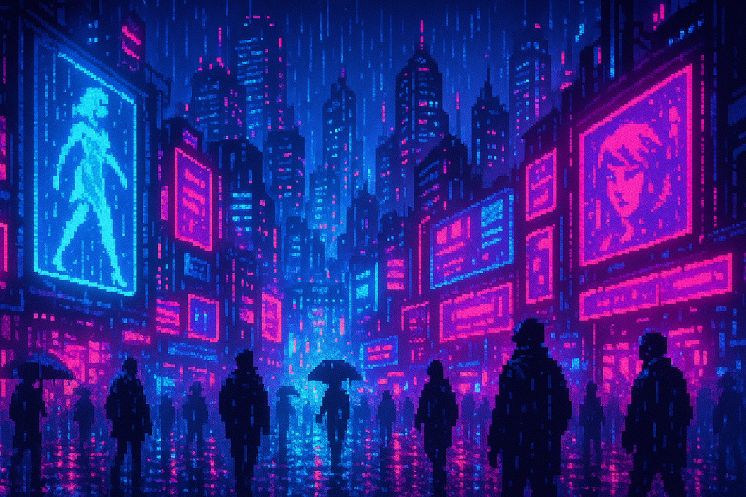 Capa pixel art: Night City Ganhou Presente de Aniversário: Update 2.5 Trouxe o Clima de Edgerunners 2 de Volta pra Vida Real